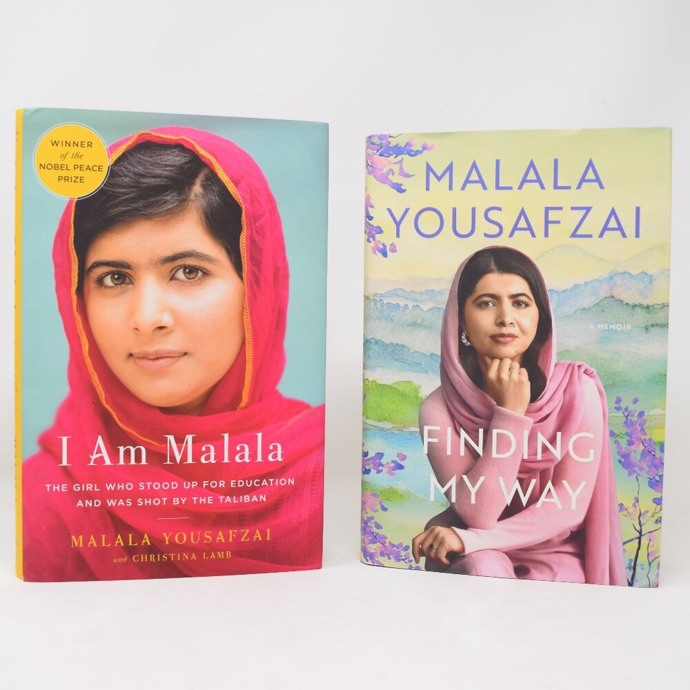 Lot 2 I Am Malala & Finding My Way Yousafzai Hardcover DJ Memoir Autobiography